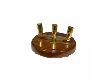 Pied 3 places en bois verni et laiton