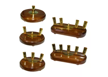 Pied 1 place en bois verni et laiton