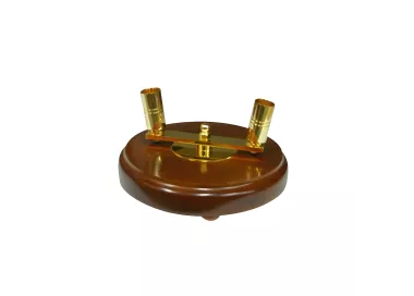 Pied 2 places en bois verni et laiton