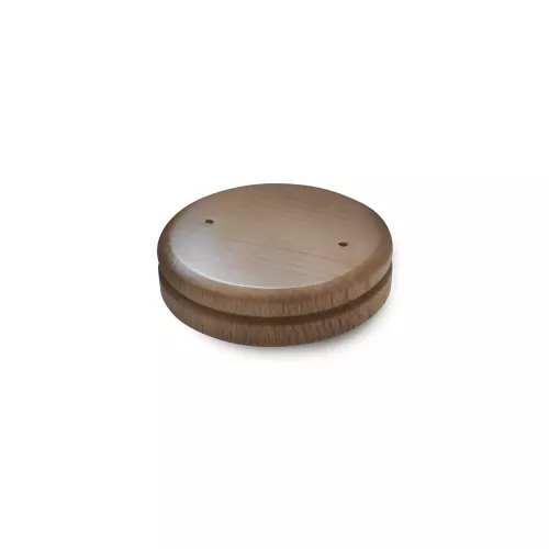 Socle en bois verni 2 trous pour drapeaux