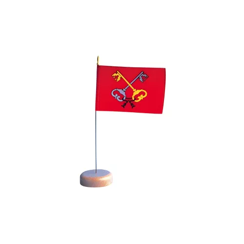 Socle en bois verni 2 trous pour drapeaux