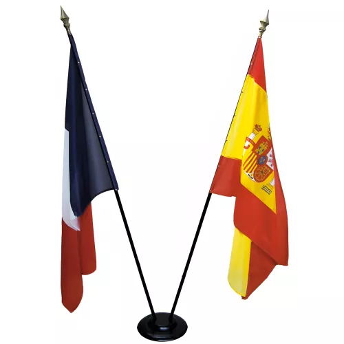 Socle en bois laqué ébène 2 places