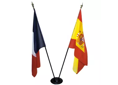 Socle en bois laqué ébène 2 places