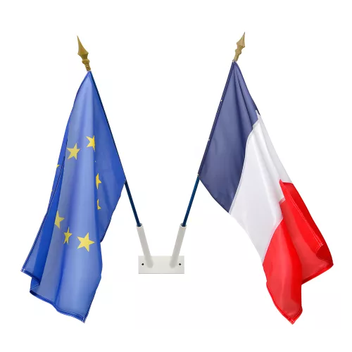 Support mural oblique 2 places en acier laqué