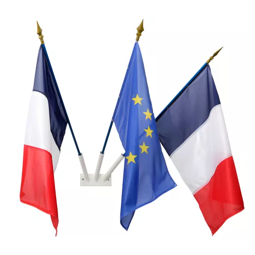 Support mural oblique 3 places en acier laqué