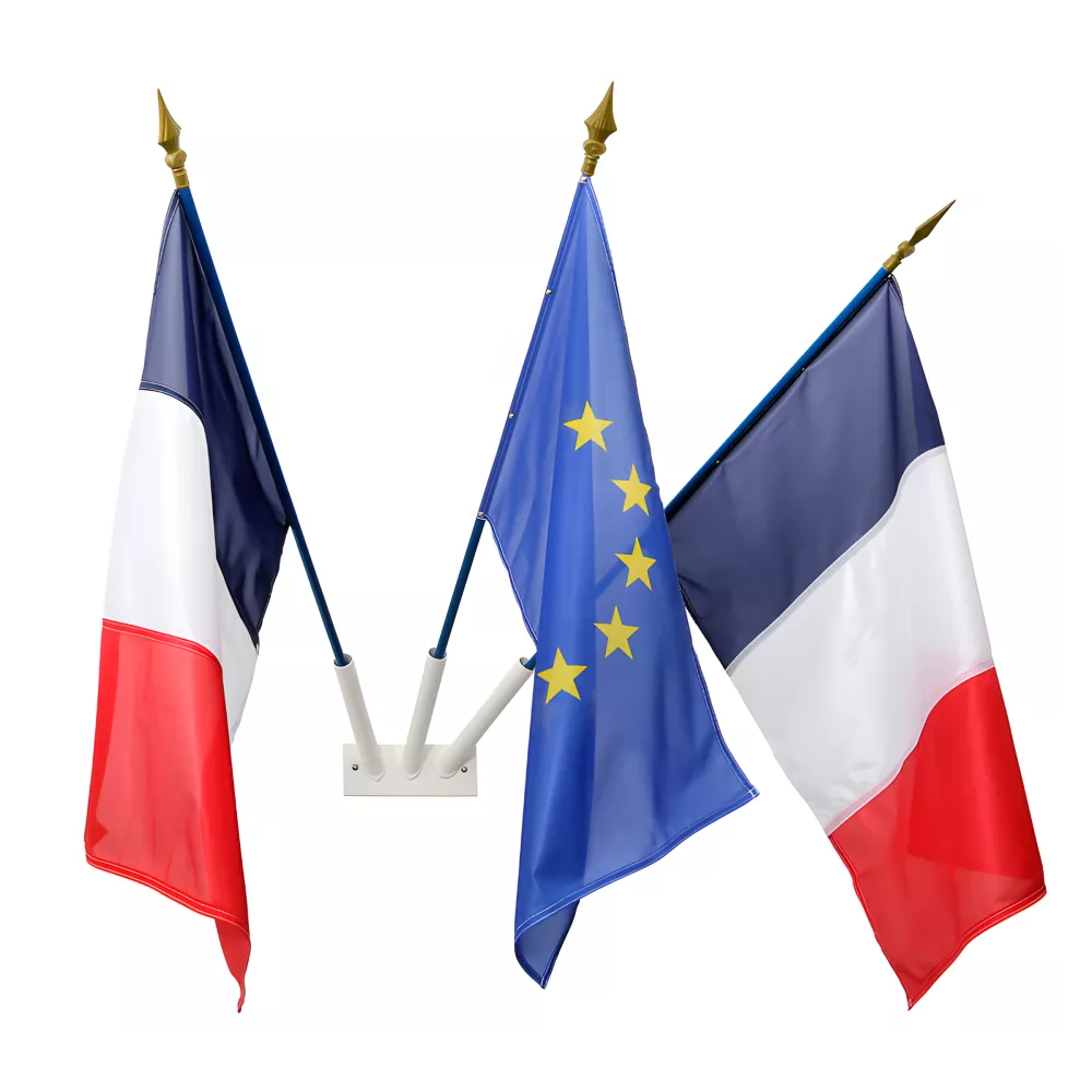 Support mural oblique 3 places en acier laqué