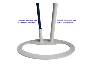 Pied double pour drapeaux ou mâts d'intérieur