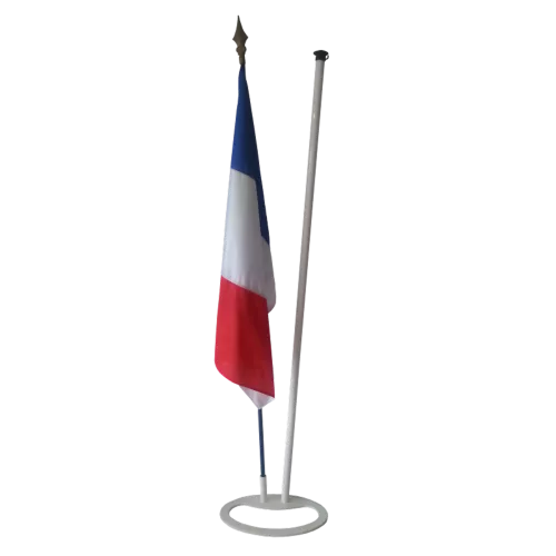 Pied 3 places pour drapeaux ou mâts d'intérieur