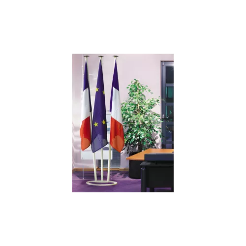 Pied 3 places pour drapeaux ou mâts d'intérieur