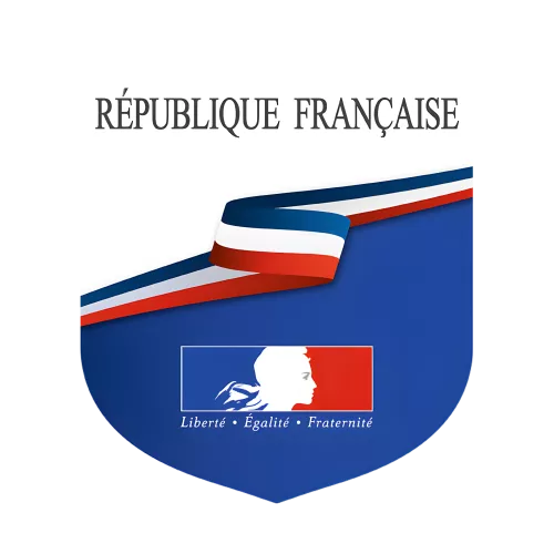 Ecusson porte-drapeaux République Française en composite aluminium