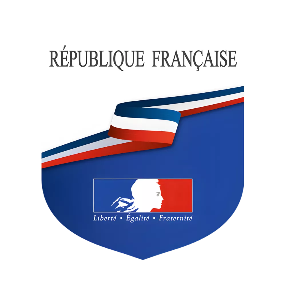 Ecusson porte-drapeaux République Française en composite aluminium