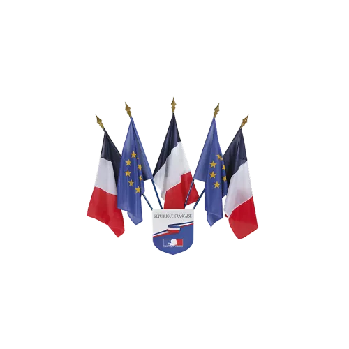 Ecusson porte-drapeaux République Française en composite aluminium