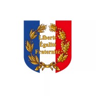 Ecusson porte-drapeaux Liberté Égalité Fraternité avec palme 390x450mm