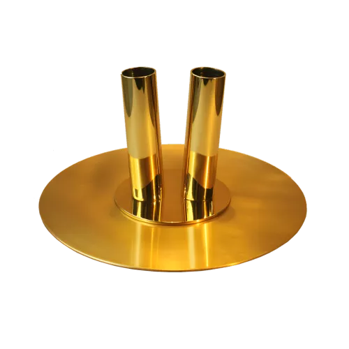 Socle plat en laiton 2 places diamètre 240 mm