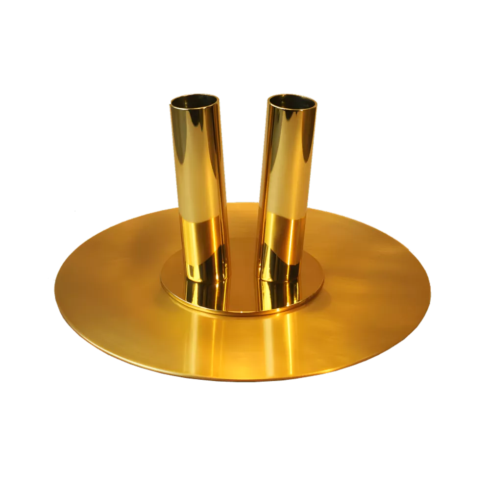 Socle plat en laiton 2 places diamètre 240 mm