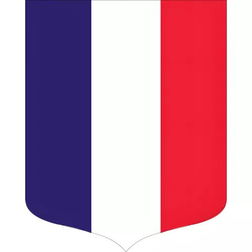 Écusson porte-drapeaux tricolore PVC 10 mm sur châssis bois