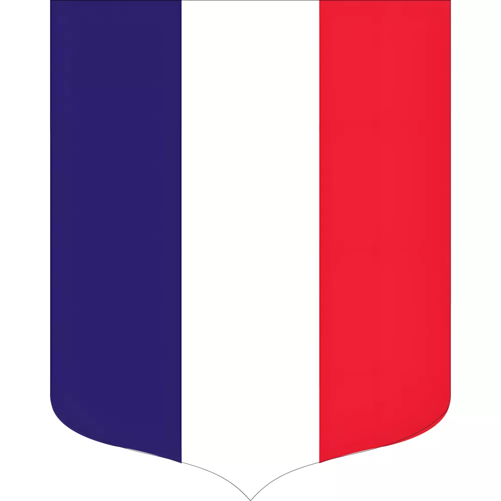 Écusson porte-drapeaux tricolore PVC 10 mm sur châssis bois