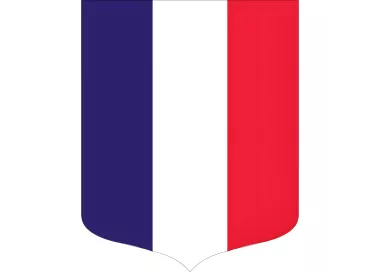Écusson porte-drapeaux tricolore PVC 10 mm sur châssis bois
