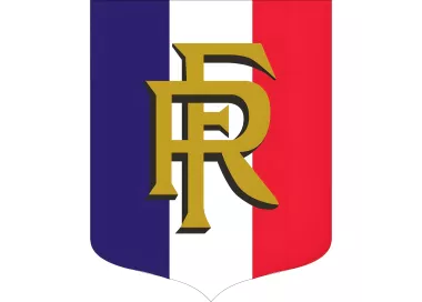 Ecusson porte-drapeaux tricolore RF en PVC 400 x 500 mm