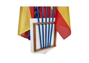 Ecusson porte-drapeaux tricolore RF en PVC 400 x 500 mm