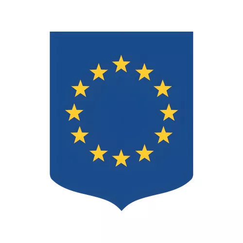 Ecusson porte-drapeaux Union Européenne en PVC rigide
