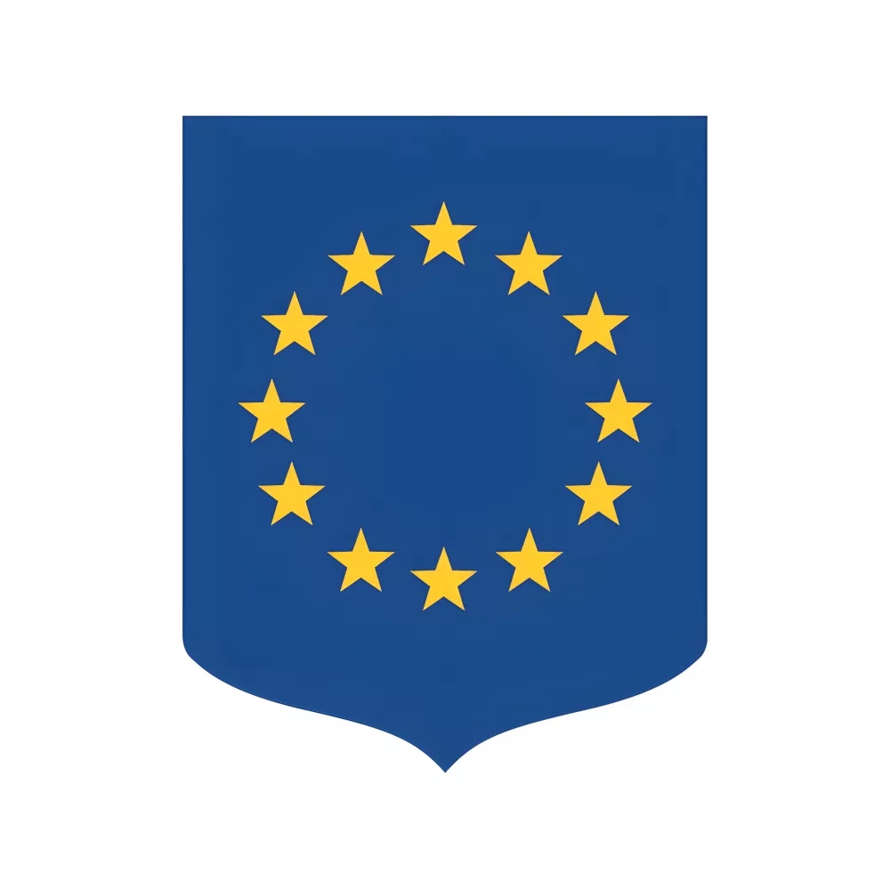 Ecusson porte-drapeaux Union Européenne en PVC rigide