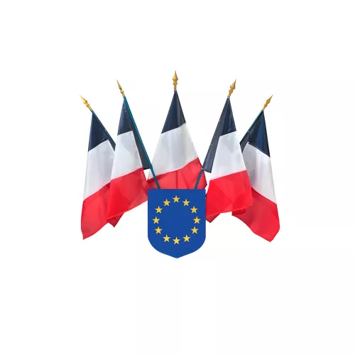 Ecusson porte-drapeaux Union Européenne en PVC rigide