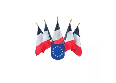Ecusson porte-drapeaux Union Européenne en PVC rigide