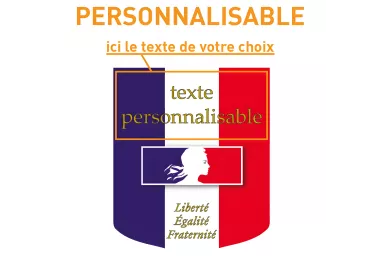 Ecusson porte-drapeaux tricolore personnalisé Liberté Égalité Fraternité