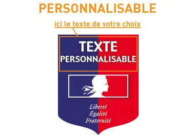 Écusson porte-drapeaux Liberté Égalité Fraternité bleu et rouge