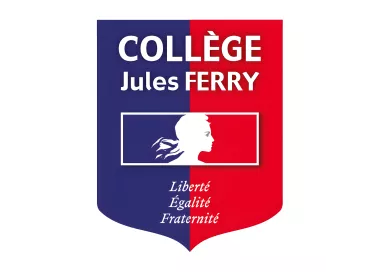 Écusson porte-drapeaux Liberté Égalité Fraternité bleu et rouge