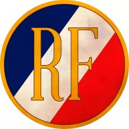 Écusson porte-drapeaux rond RF composite aluminium aspect vieilli