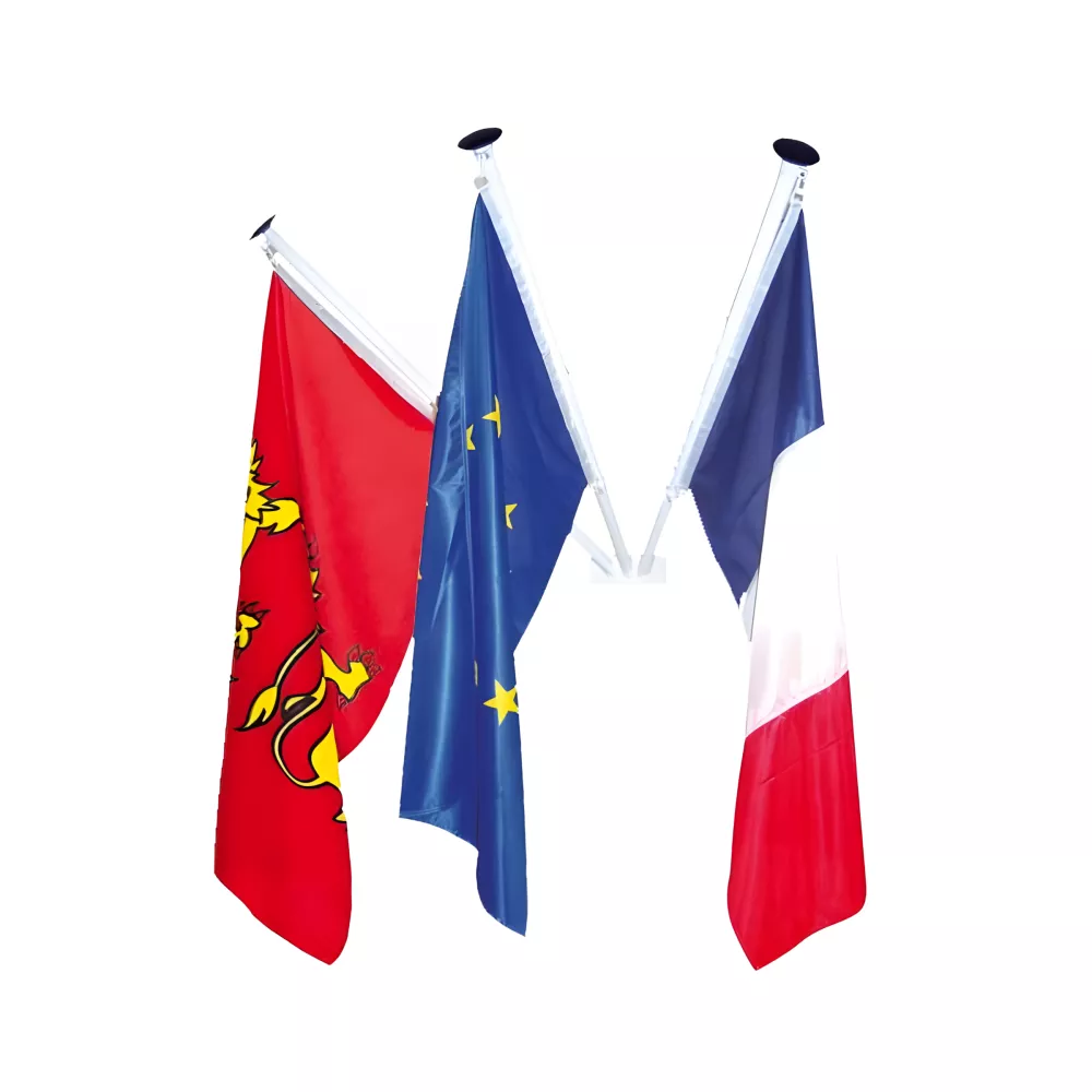 Mât de façade aluminium 4 mètres, diamètre 36 mm