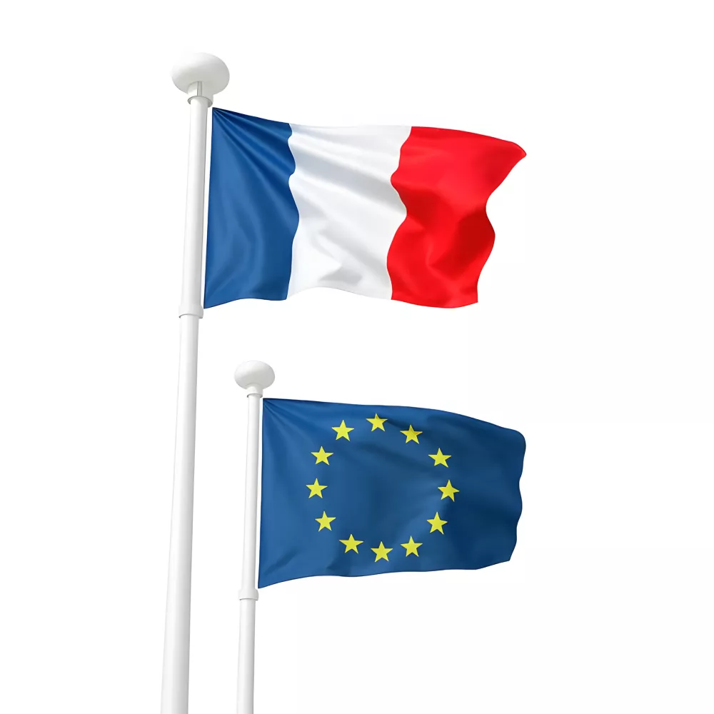 Mât aluminium blanc 8 mètres avec drisse