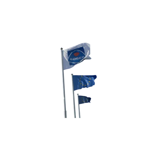 Mât aluminium blanc 9 mètres en deux parties