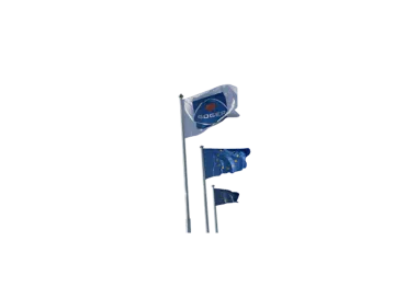 Mât aluminium blanc 9 mètres en deux parties