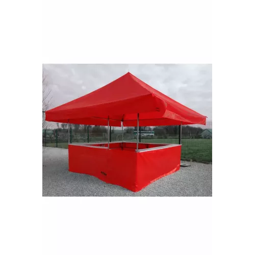 Stand buvette complet rouge 4,5 x 4,5 m raccordable