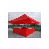 Stand buvette complet rouge 4,5 x 4,5 m raccordable