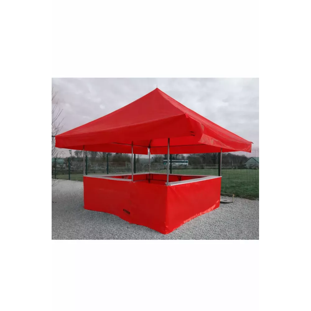 Stand buvette complet rouge 4,5 x 4,5 m raccordable