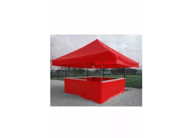 Stand buvette complet rouge 4,5 x 4,5 m raccordable