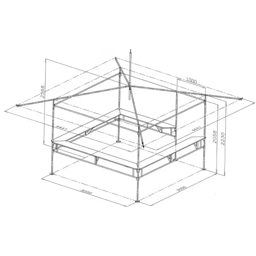 Stand buvette complet rouge 4,5 x 4,5 m raccordable