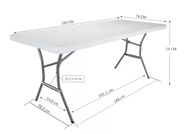 Table pliante LIFETIME - 183 cm - 6/8 personnes