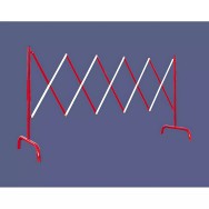 Barrière extensible acier rouge et blanc PROCITY