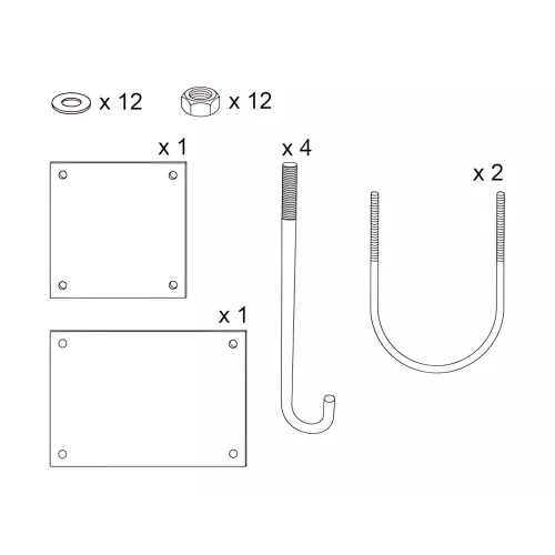 Kit de pose pour barrière tournante 203160, 203170 et 203180