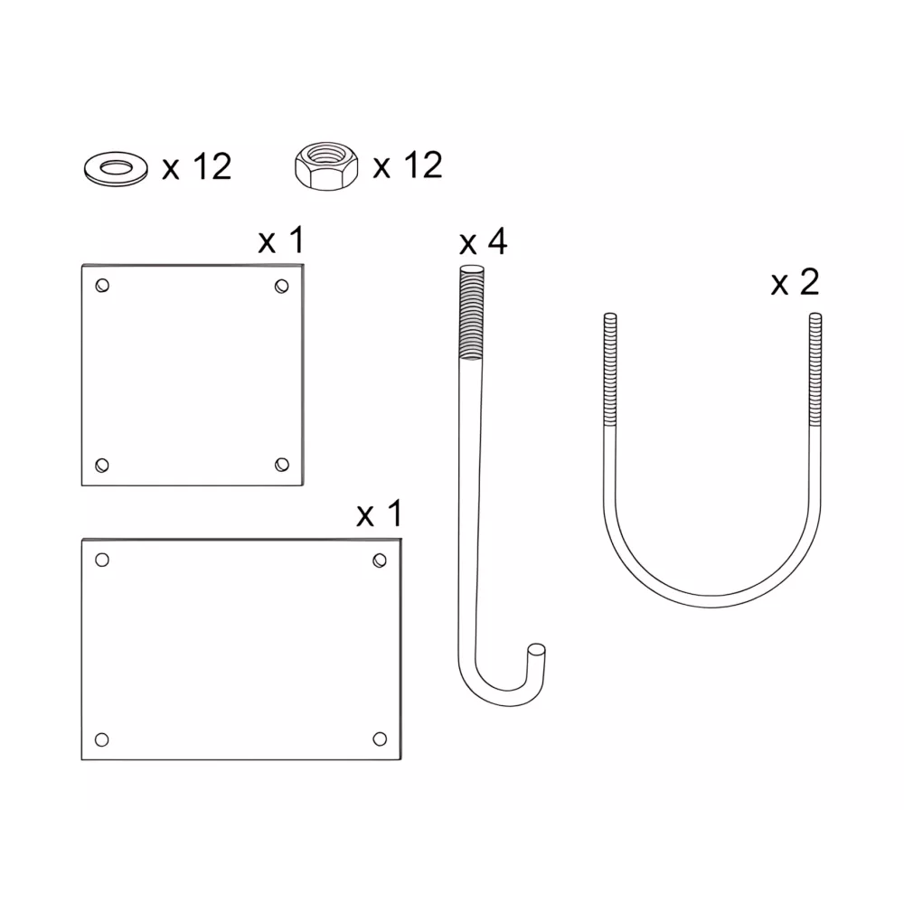 Kit de pose pour barrière tournante 203160, 203170 et 203180