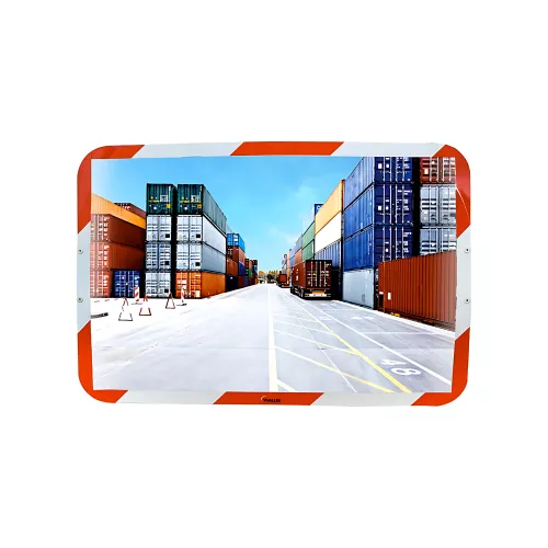 Miroir contour rouge et blanc Ecomir PROCITY