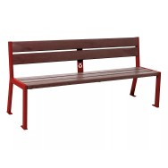 Banc plastique recyclé et acier Silaos® 5 lames PROCITY