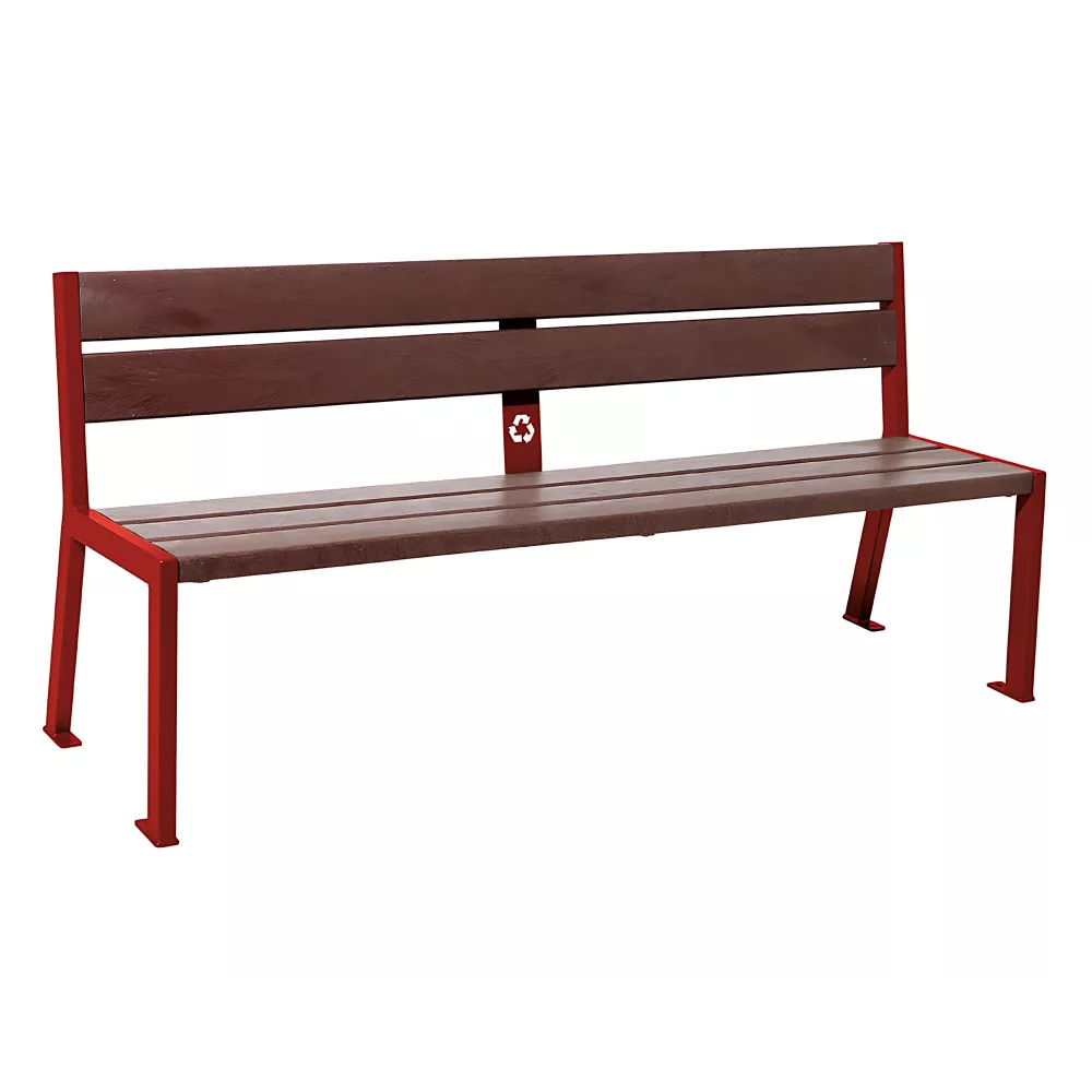 Banc plastique recyclé et acier Silaos® 5 lames PROCITY