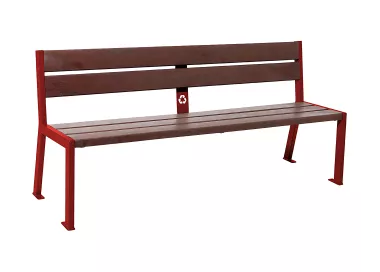 Banc plastique recyclé et acier Silaos® 5 lames PROCITY