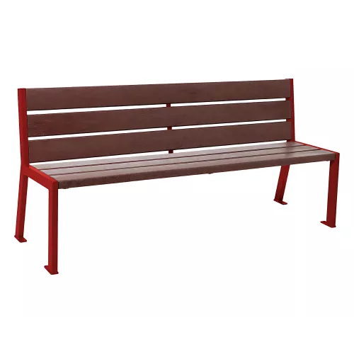 Banc plastique recyclé et acier Silaos® 6 lames PROCITY